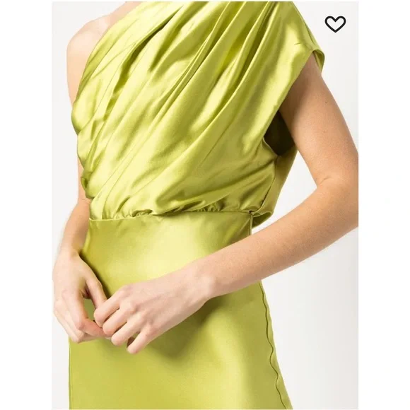 michelle mason dress green Open back cowl bias gown main image 1